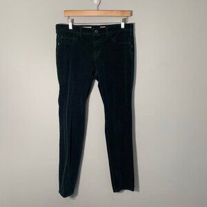 Pilcro and the Letterpress Serif Anthro deep green skinny corduroy pants